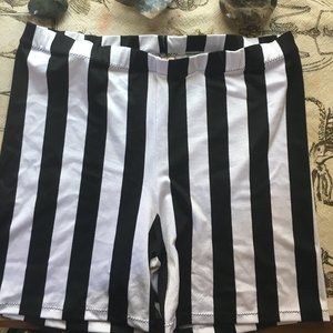 MOLDIE GOLDIES BLACK AND WHITE STRIPE BIKE SHORTS